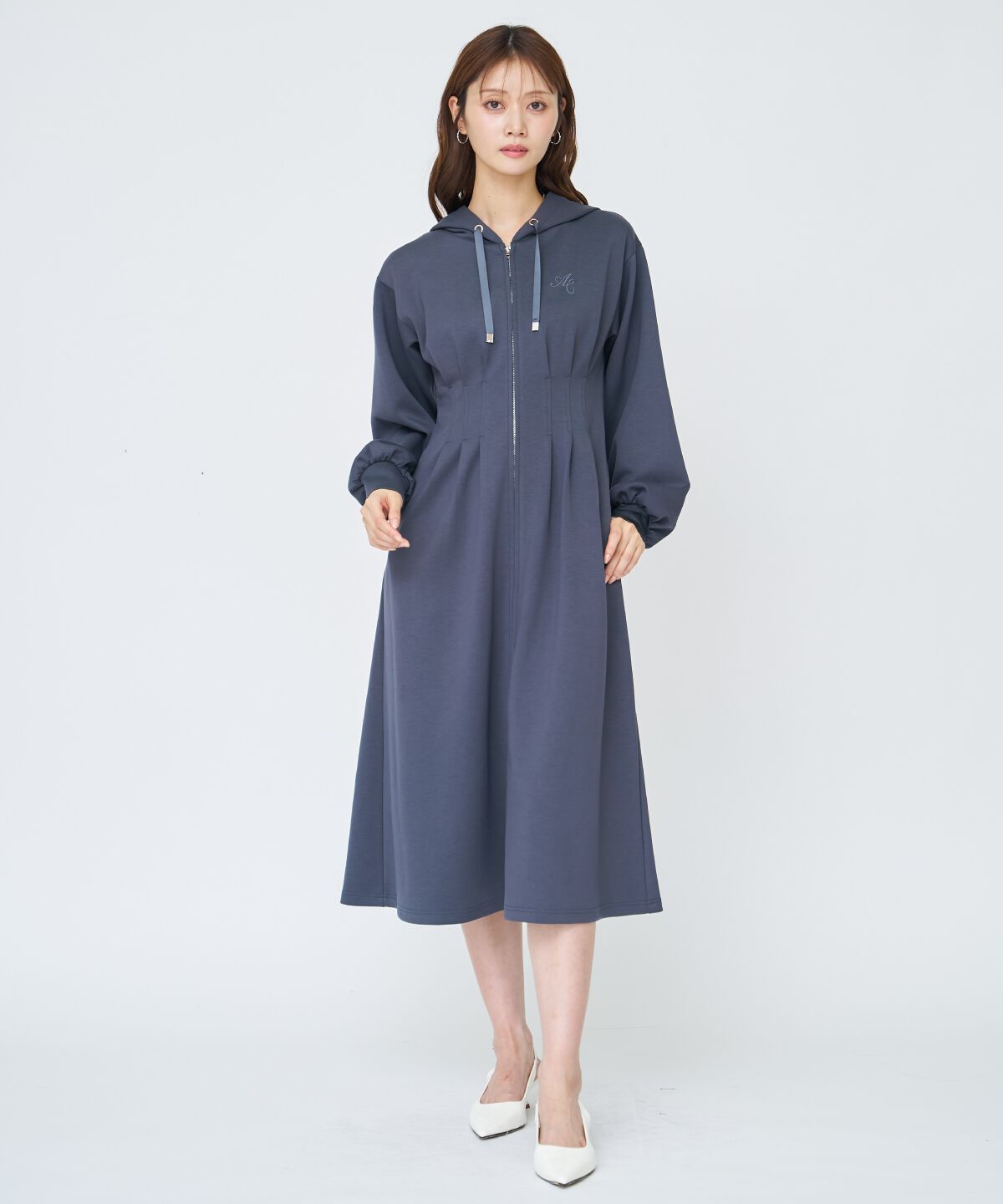 アンドクチュール「フード付きZIPワンピース」|ワンピース|