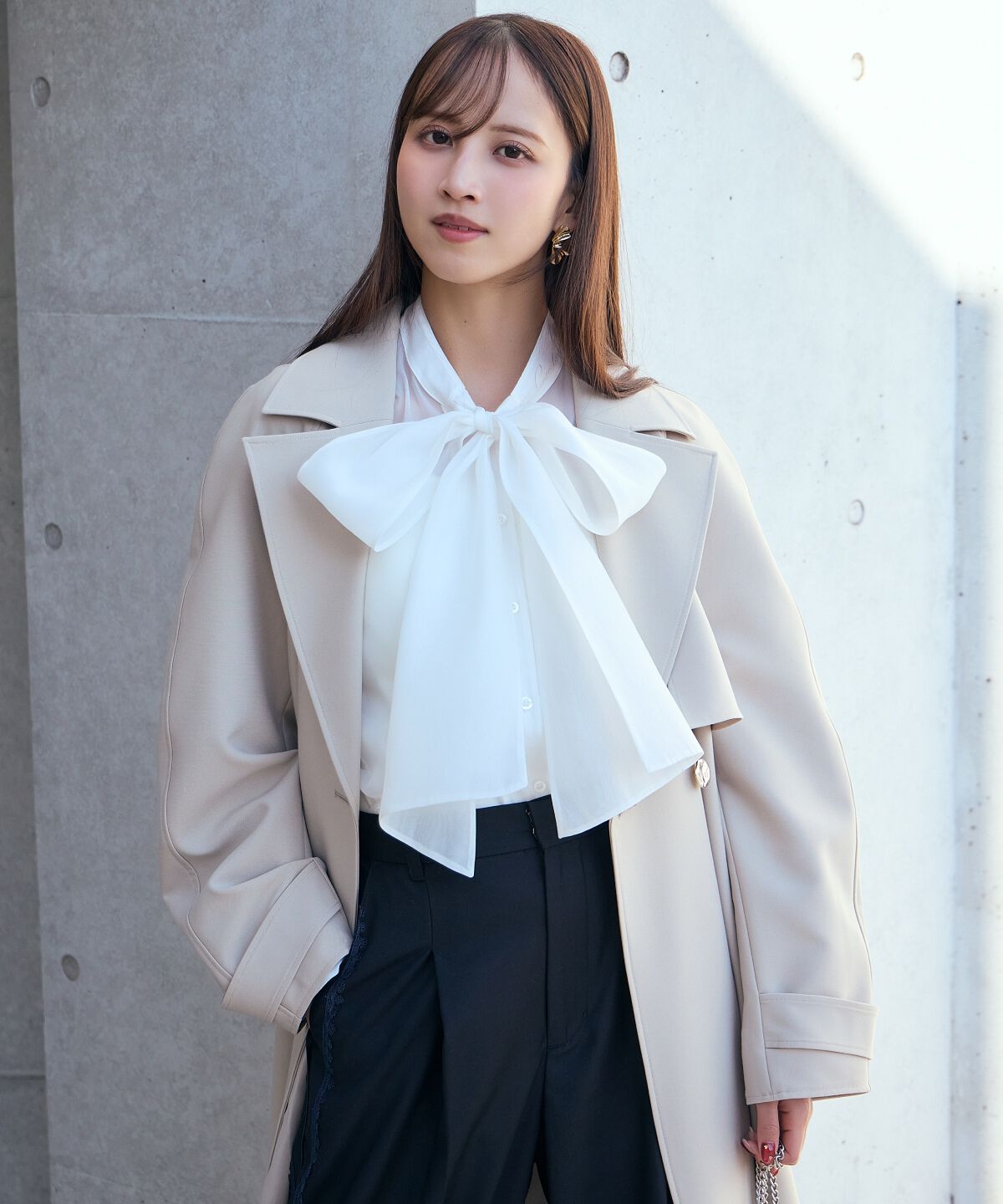 アンドクチュール「シアーボウタイブラウス」|シャツ・ブラウス|