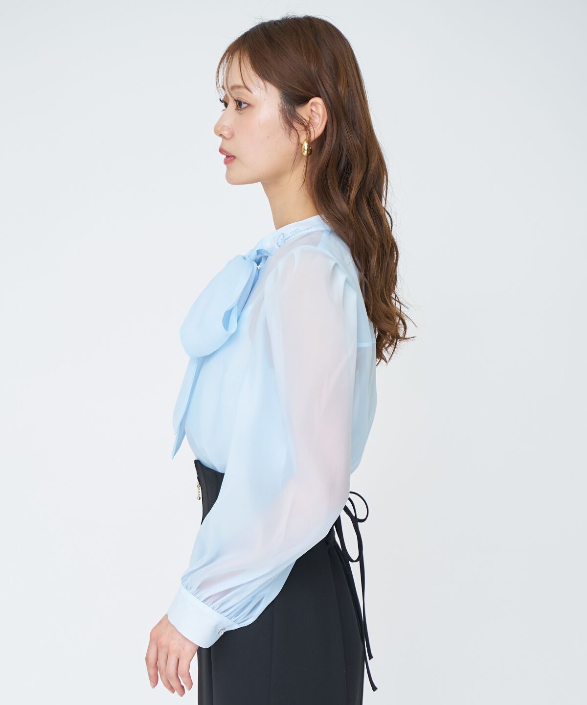 アンドクチュール「シアーボウタイブラウス」|シャツ・ブラウス|