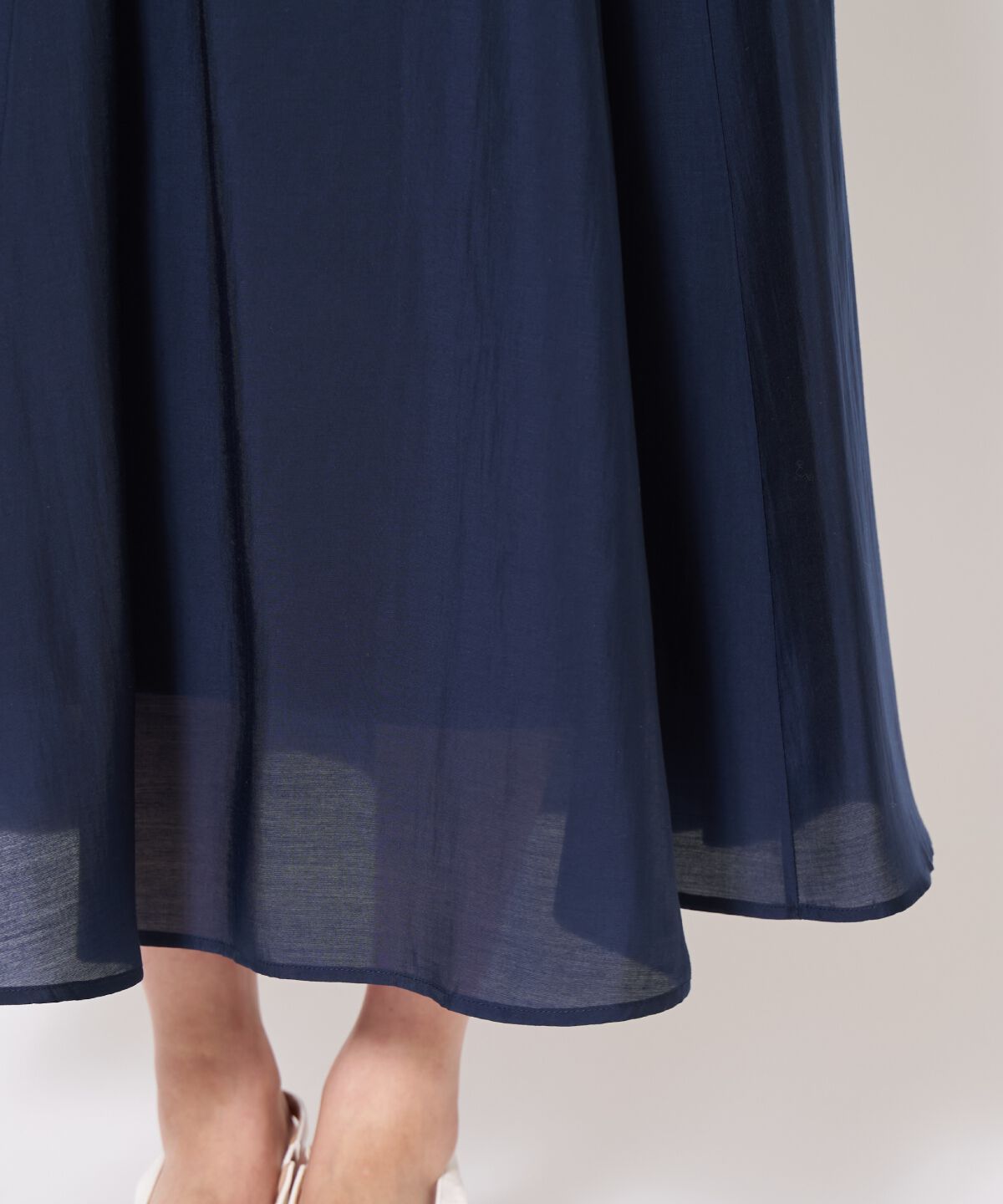 アンドクチュール「ベルト付きシアーフレアスカート」|フレア|