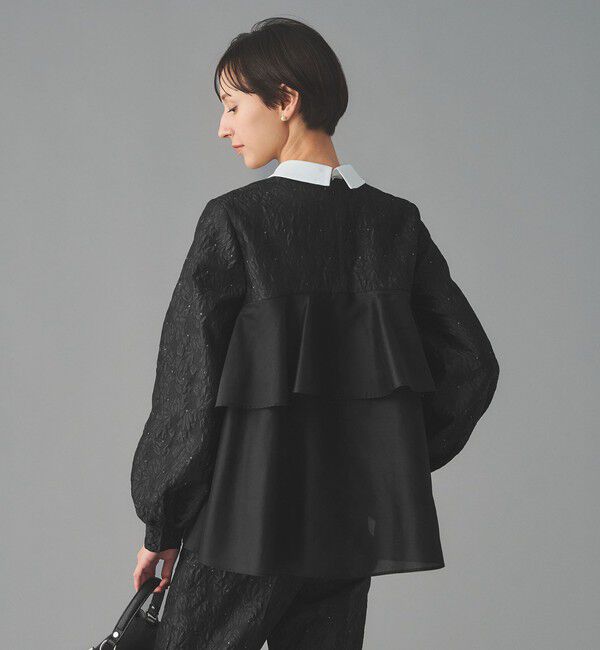 UNITED ARROWS「GISHA 2トーン ジャガード ブラウス」|シャツ・ブラウス|