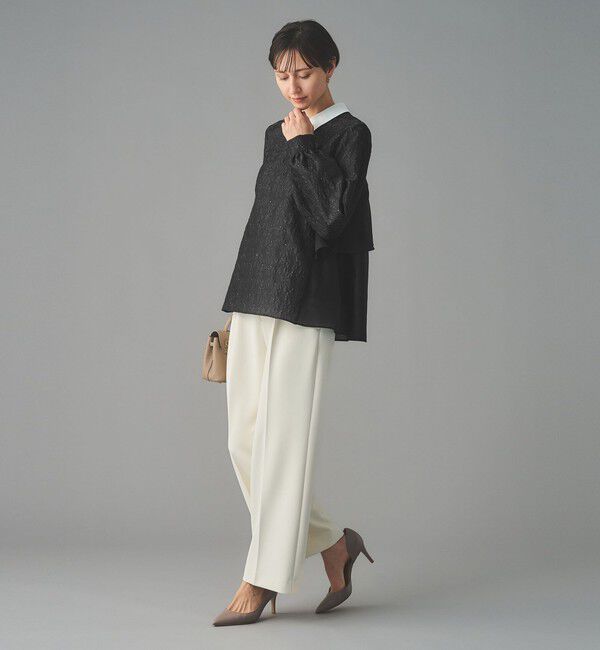 UNITED ARROWS「GISHA 2トーン ジャガード ブラウス」|シャツ・ブラウス|