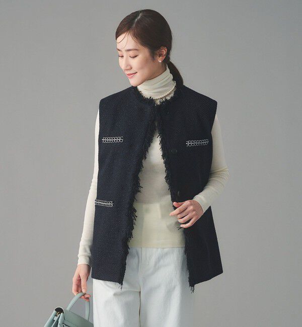 UNITED ARROWS「2トーン ツイードライク ベスト」|ベスト・ジレ|