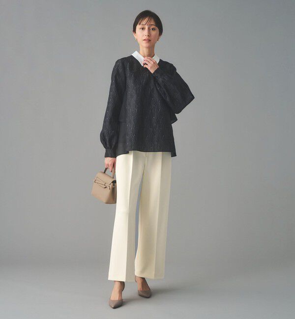 UNITED ARROWS「SPONGY タック ワイドパンツ」|スラックス|