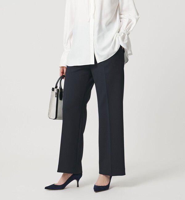 UNITED ARROWS「SPONGY タック ワイドパンツ」|スラックス|NAVY