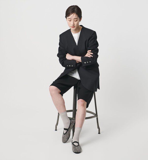 UNITED ARROWS「メッシュ ビジュー フラットシューズ」|パンプス|