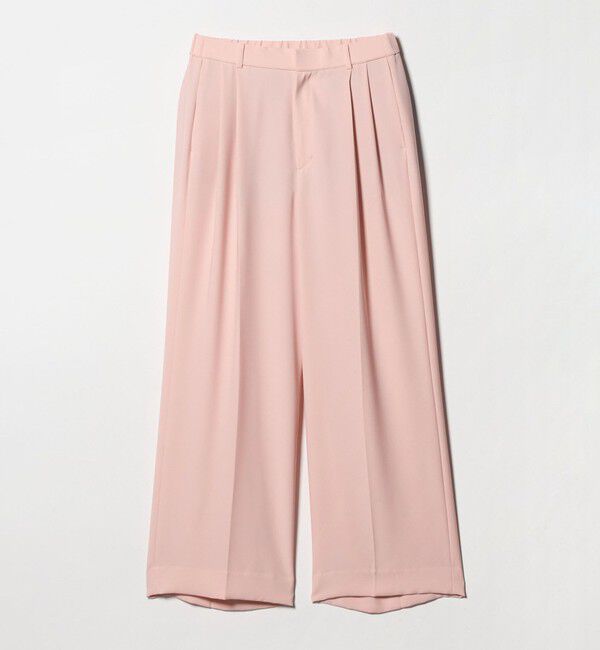 UNITED ARROWS「P 2タック ワイドパンツ ‐吸水速乾 帯電防止 接触冷感 ウォッシャブル‐」|スラックス|LT.PINK