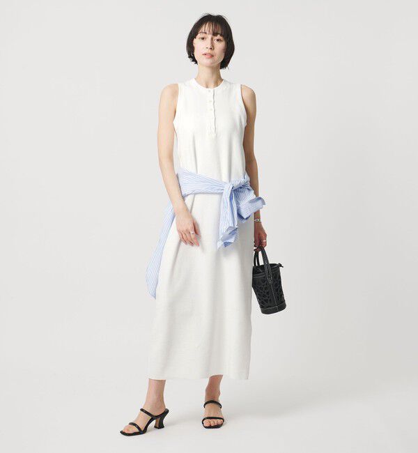 UNITED ARROWS「＜SACRA＞ヘンリーネック ノースリーブ ワンピース」|ワンピース|