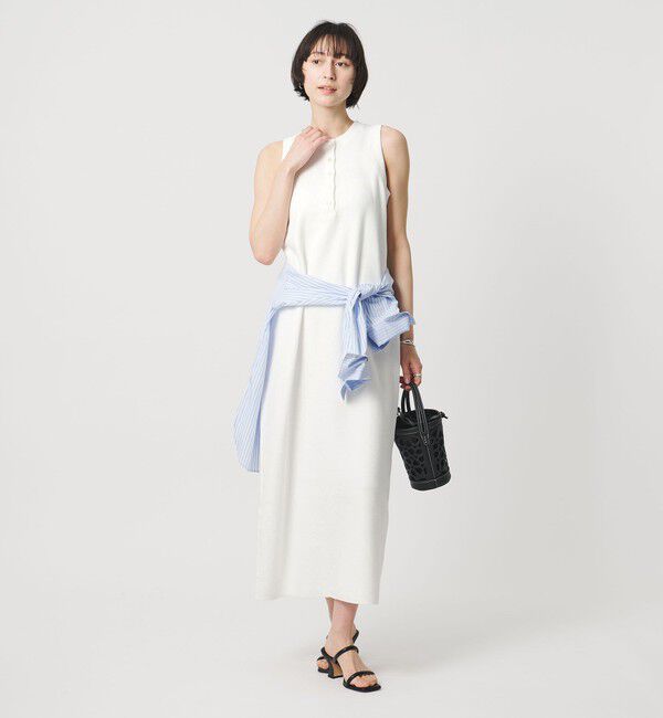 UNITED ARROWS「＜SACRA＞ヘンリーネック ノースリーブ ワンピース」|ワンピース|