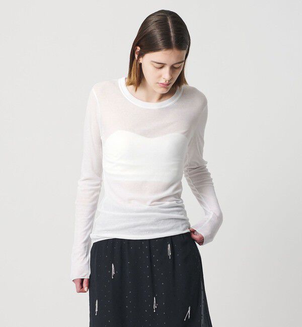 AEWEN MATOPH「＜AEWEN MATOPH＞シアークルーネック ロングスリーブカットソー」|Tシャツ・カットソー|