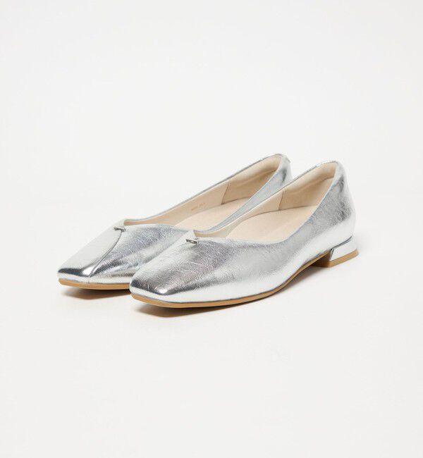 UNITED ARROWS green label relaxing「クッショニーシューズ スクエアトゥ メタルチップ / フラットシューズ」|パンプス|