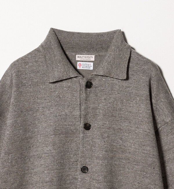 BEAUTY&YOUTH UNITED ARROWS「ハイブリッド リネン ポロカラー ジャケット ウォッシャブル」|カーディガン|