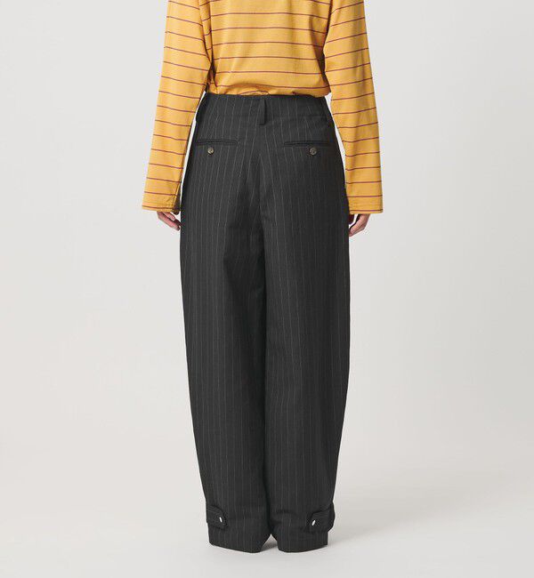 BEAUTY&YOUTH UNITED ARROWS「麻ブレンド ストライプ タブ タックパンツ」|スラックス|