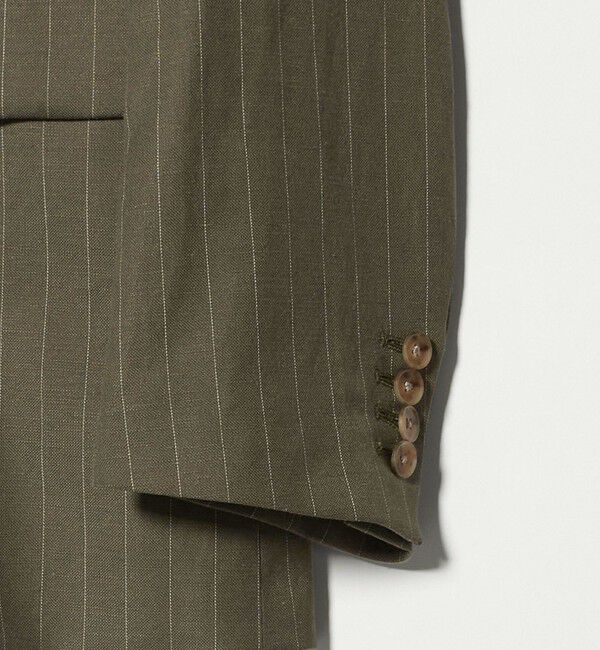 BEAUTY&YOUTH UNITED ARROWS「麻ブレンド ストライプ カラーレス ジャケット」|ノーカラージャケット|