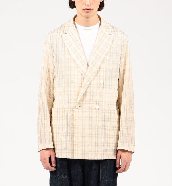 TOMORROWLAND MENS「ポリエステルナイロンキュプラ ダブルブレステッド4Bジャケット」|テーラードジャケット|
