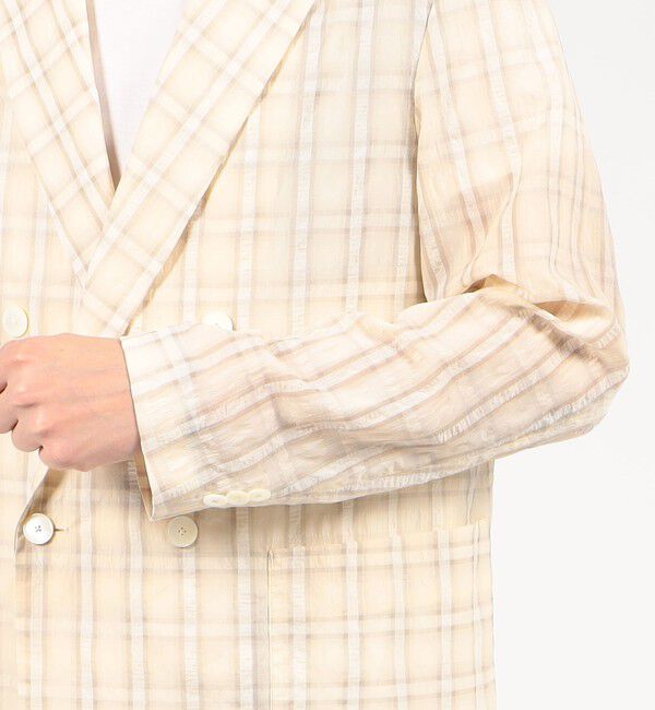 TOMORROWLAND MENS「ポリエステルナイロンキュプラ ダブルブレステッド4Bジャケット」|テーラードジャケット|