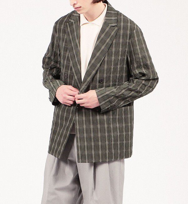 TOMORROWLAND MENS「ポリエステルナイロンキュプラ ダブルブレステッド4Bジャケット」|テーラードジャケット|