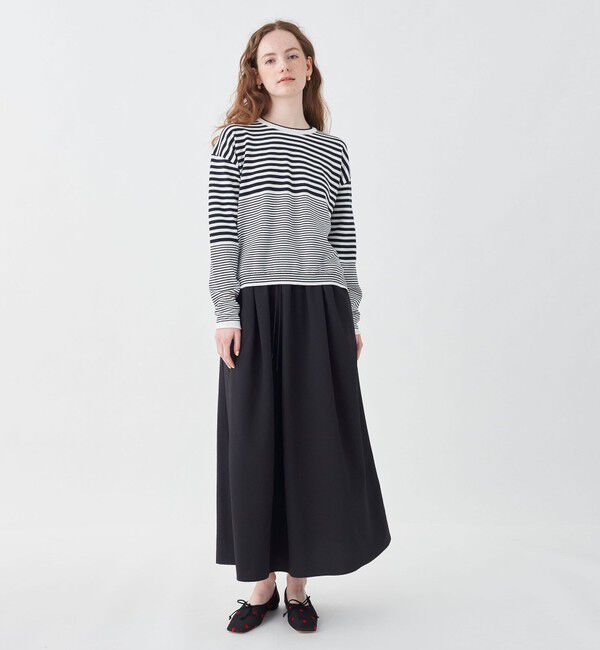 MACPHEE「シアーサッカーギャザーロングスカート」|スカート|