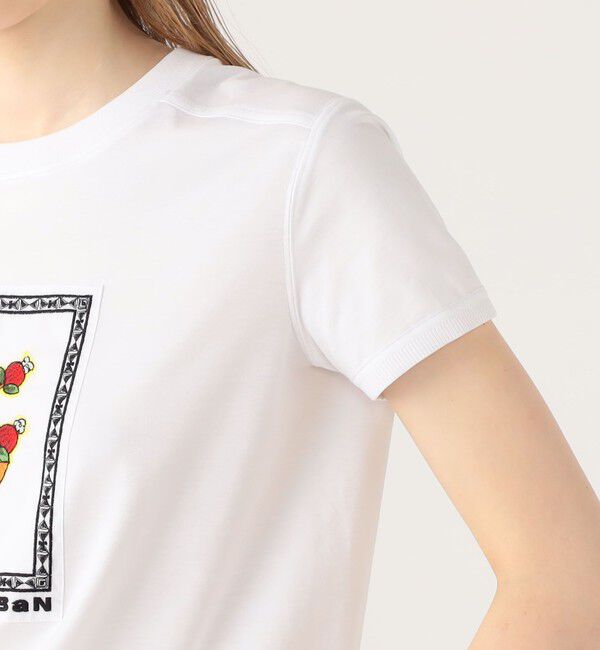 CABaN「スビンコットン ビンテージフラワーエンブロイダリーTシャツ」|Tシャツ・カットソー|