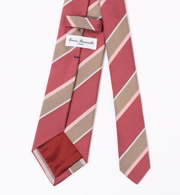 TOMORROWLAND GOODS「ERRICO FORMICOLA シルクプリント レジメンタルストライプネクタイ」|ネクタイ・蝶ネクタイ|