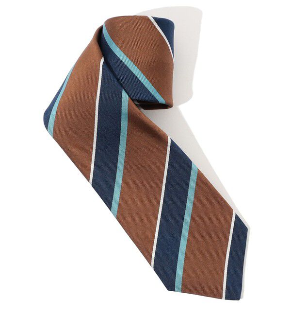 TOMORROWLAND GOODS「ERRICO FORMICOLA シルクプリント レジメンタルストライプネクタイ」|ネクタイ・蝶ネクタイ|66 ブラウン系