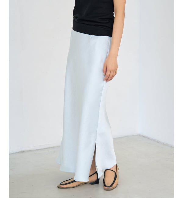 IENA「《WEB・一部店舗限定 追加12》ダブルサテンスカート」|スカート|