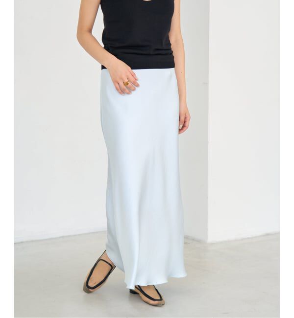 IENA「《WEB・一部店舗限定 追加12》ダブルサテンスカート」|スカート|