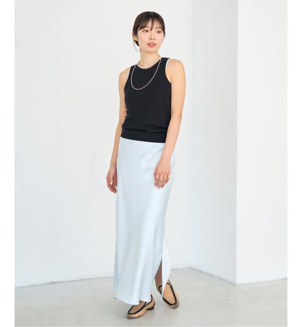 IENA「《WEB・一部店舗限定 追加12》ダブルサテンスカート」|スカート|