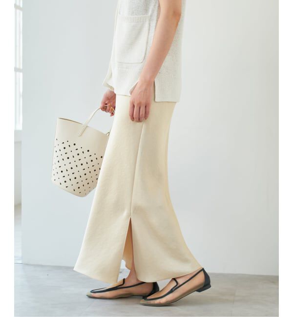 IENA「《WEB・一部店舗限定 追加12》ダブルサテンスカート」|スカート|