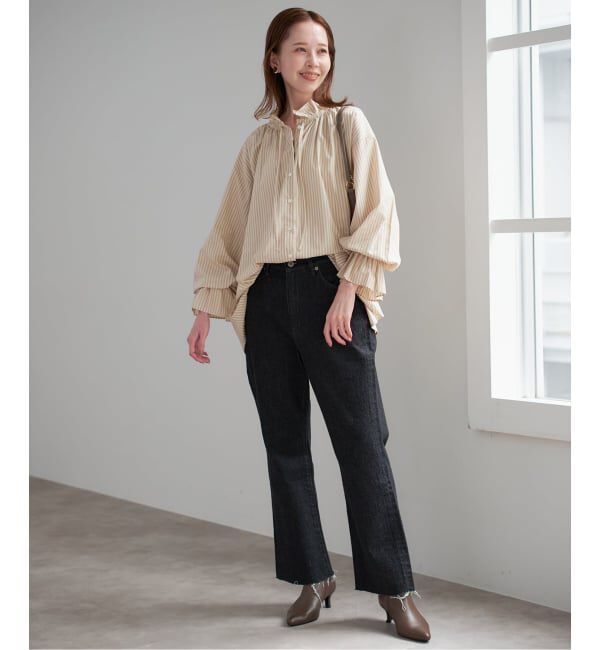 SLOBE IENA「《一部WEB・店舗限定カラーあり》タイプライターフリルカラーブラウス」|シャツ・ブラウス|