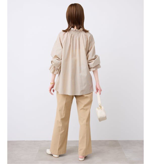 SLOBE IENA「《一部WEB・店舗限定カラーあり》タイプライターフリルカラーブラウス」|シャツ・ブラウス|