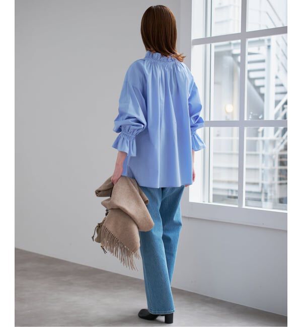 SLOBE IENA「《一部WEB・店舗限定カラーあり》タイプライターフリルカラーブラウス」|シャツ・ブラウス|