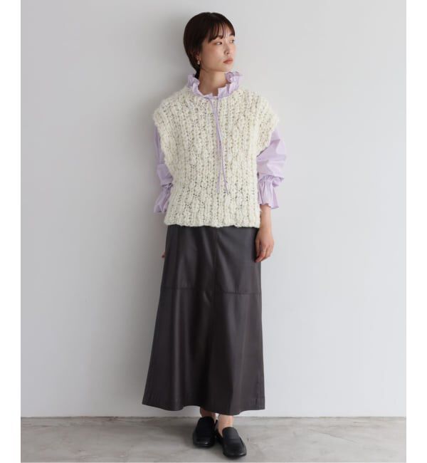 SLOBE IENA「《一部WEB・店舗限定カラーあり》タイプライターフリルカラーブラウス」|シャツ・ブラウス|