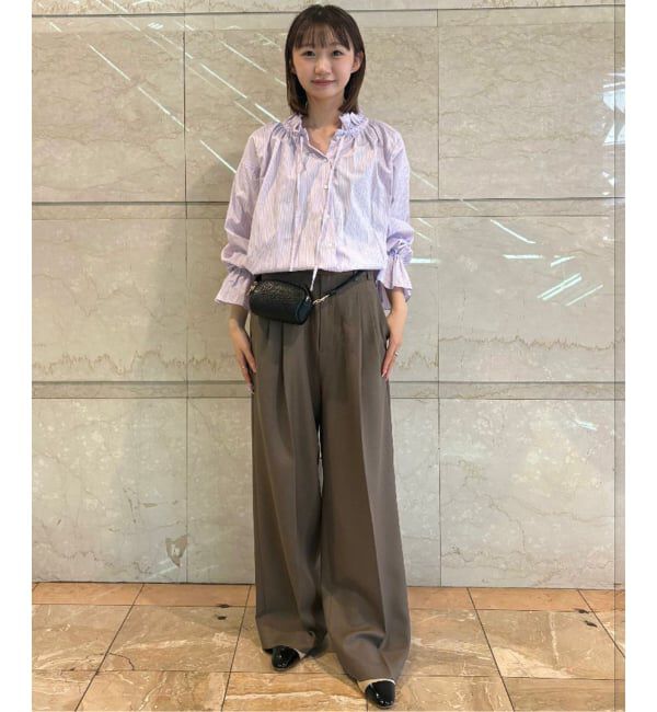 SLOBE IENA「《一部WEB・店舗限定カラーあり》タイプライターフリルカラーブラウス」|シャツ・ブラウス|