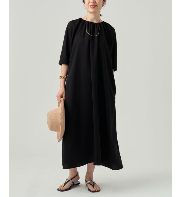 VERMEIL par iena「《予約》ガルーダドビークロスバルーンワンピース」|ワンピース|ブラック