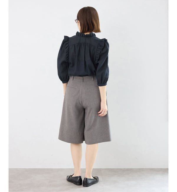 IENA「《予約/一部店舗限定》 コットンシュリンク7分袖ブラウス」|シャツ・ブラウス|