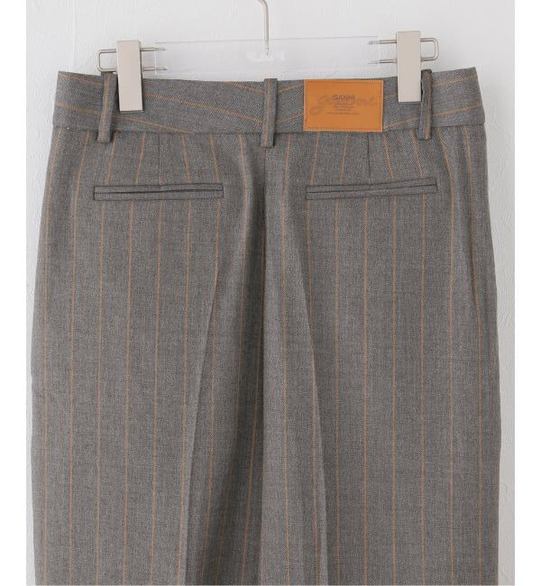 PULP「GANNI / ガニー　Wool Stripe Mid Waist Pants」|スラックス|
