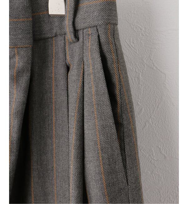 PULP「GANNI / ガニー　Wool Stripe Mid Waist Pants」|スラックス|