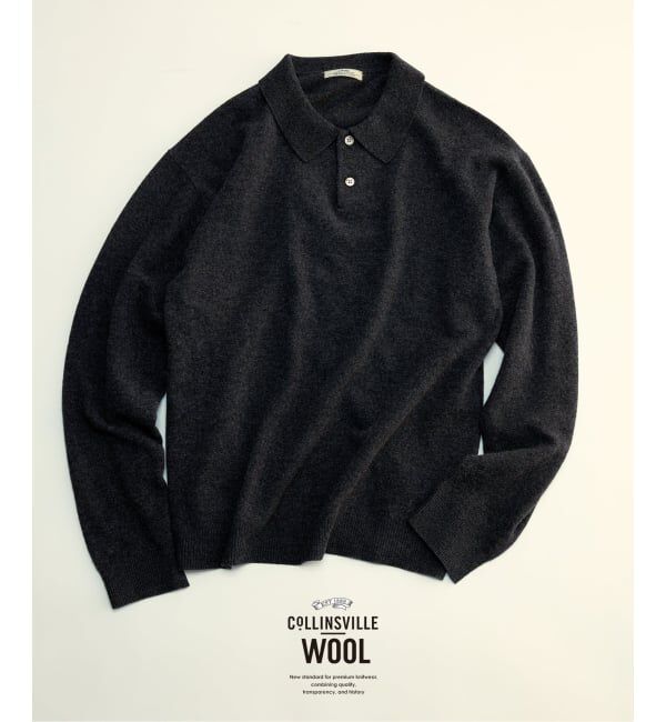 JOURNAL STANDARD relume「COLLINS VILLE WOOL / コリンズ ビル ウールニット ポロシャツ」|ニット・セーター|ブラック B