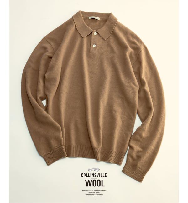 JOURNAL STANDARD relume「COLLINS VILLE WOOL / コリンズ ビル ウールニット ポロシャツ」|ニット・セーター|ベージュ
