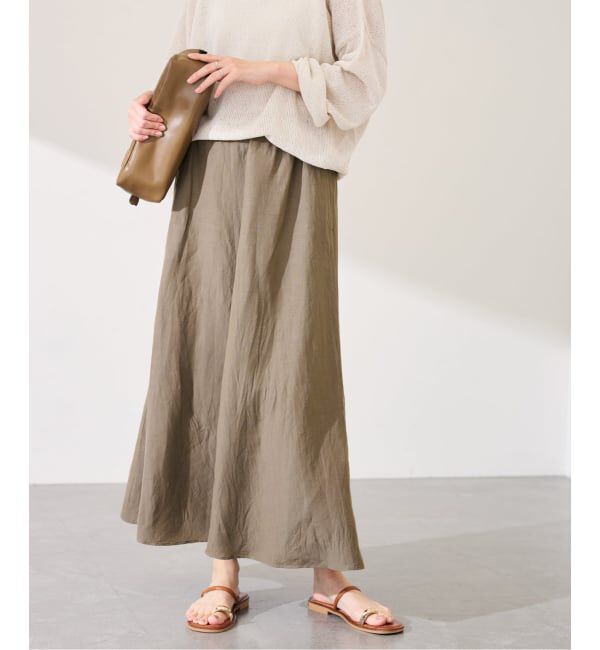FRAMeWORK「≪予約≫リヨセル麻フレアスカート」|スカート|ブラウン D