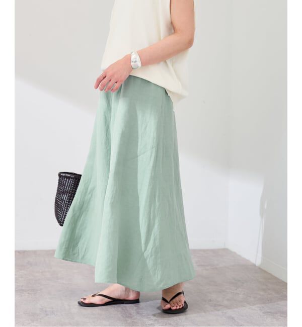 FRAMeWORK「≪予約≫リヨセル麻フレアスカート」|スカート|グリーン