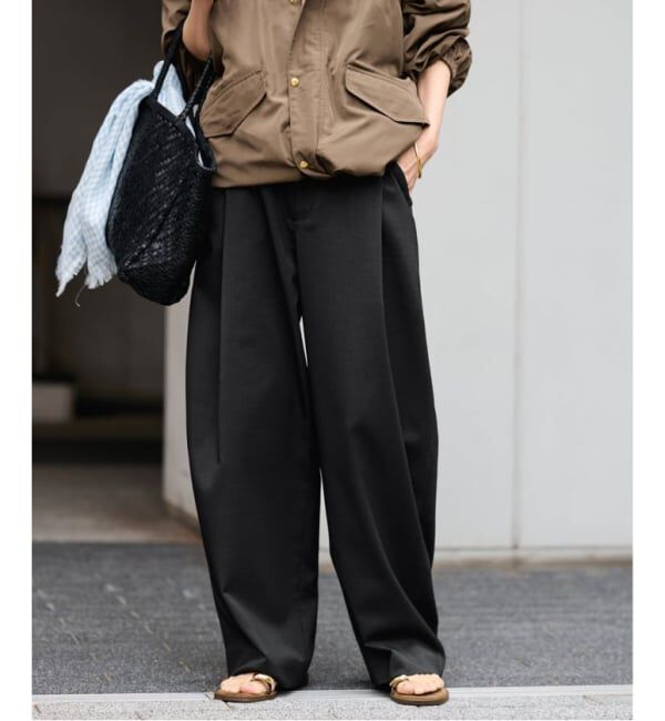 FRAMeWORK「≪WEB限定≫タックカーブバックゴムパンツ 2」|スラックス|