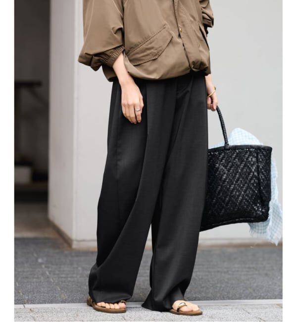 FRAMeWORK「≪WEB限定≫タックカーブバックゴムパンツ 2」|スラックス|