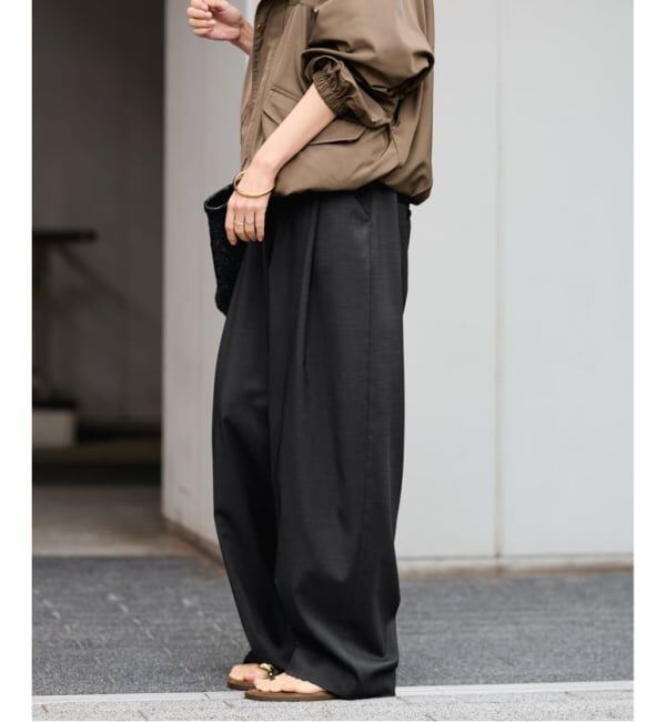 FRAMeWORK「≪WEB限定≫タックカーブバックゴムパンツ 2」|スラックス|