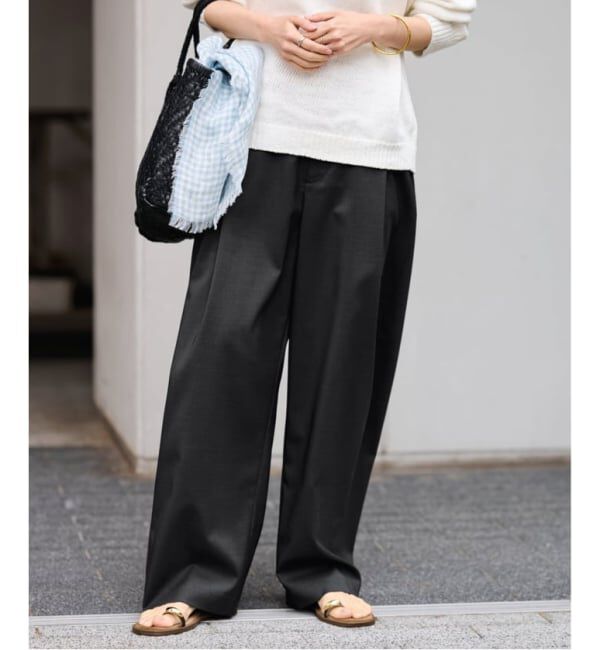 FRAMeWORK「≪WEB限定≫タックカーブバックゴムパンツ 2」|スラックス|