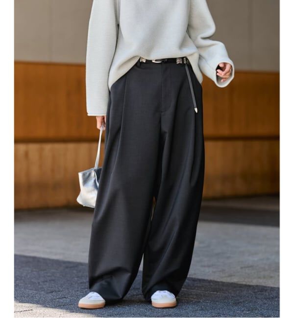 FRAMeWORK「≪WEB限定≫タックカーブバックゴムパンツ 2」|スラックス|