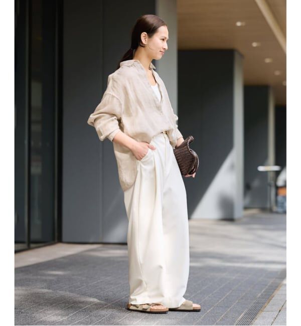 FRAMeWORK「≪WEB限定≫タックカーブバックゴムパンツ 2」|スラックス|