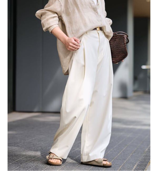 FRAMeWORK「≪WEB限定≫タックカーブバックゴムパンツ 2」|スラックス|