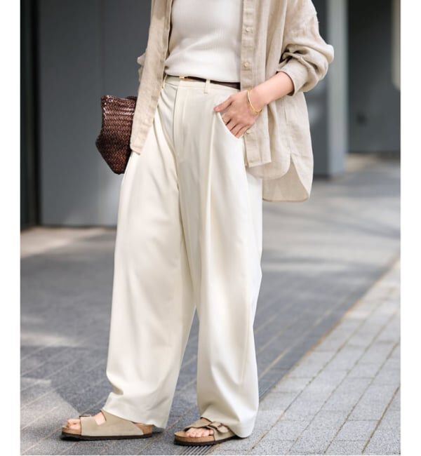 FRAMeWORK「≪WEB限定≫タックカーブバックゴムパンツ 2」|スラックス|